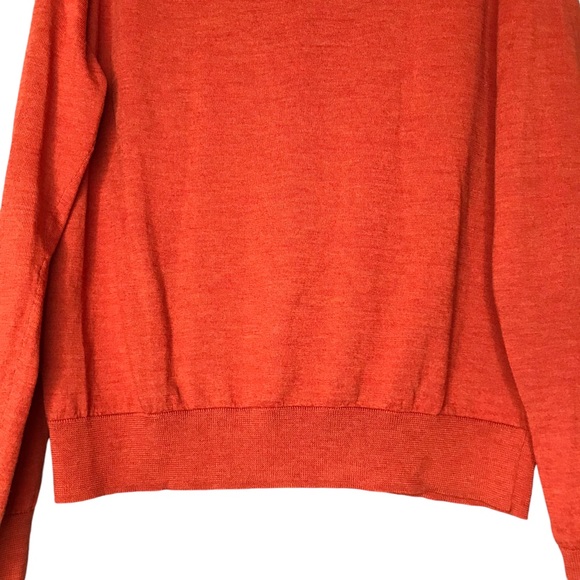 Polo Ralph Lauren Wool V-Neck Sweater Pullover Orange Lightweight Custom Fit XL - Picture 9 of 10